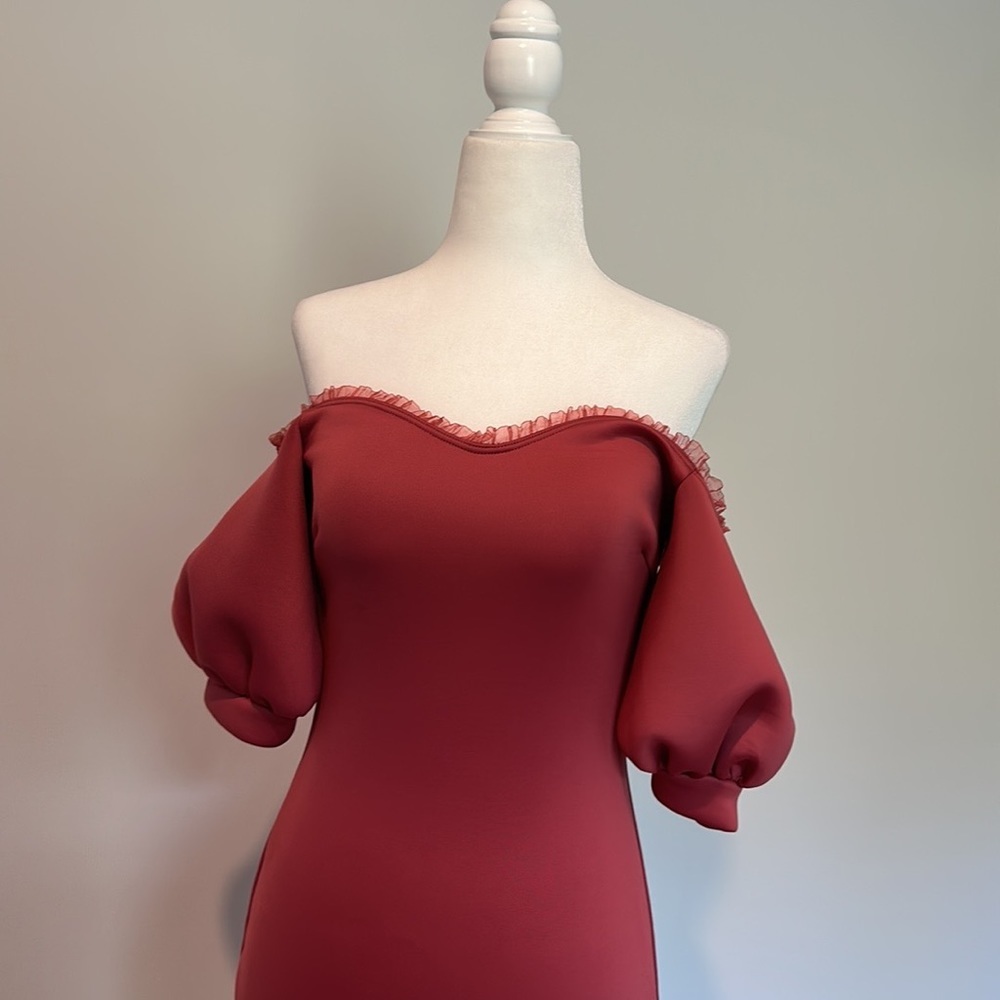 pink off the shoulder dress